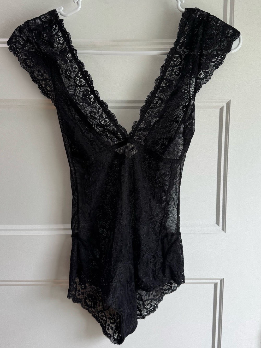 Urban Outfitters Black Lace V-Neck Bodysuit
